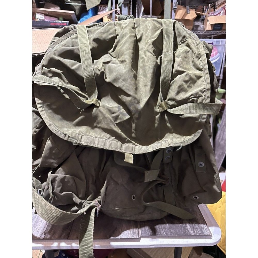 Vintage US Army Alice Pack w/ Metal Frame Bushcraft Nylon Rucksack Large